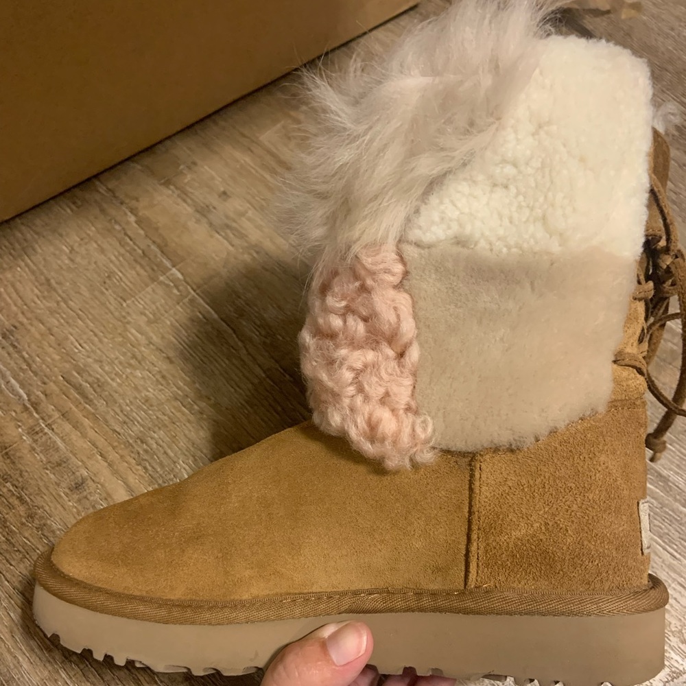 Ugg Classic Short Boots Patchwork Fluff - image 2